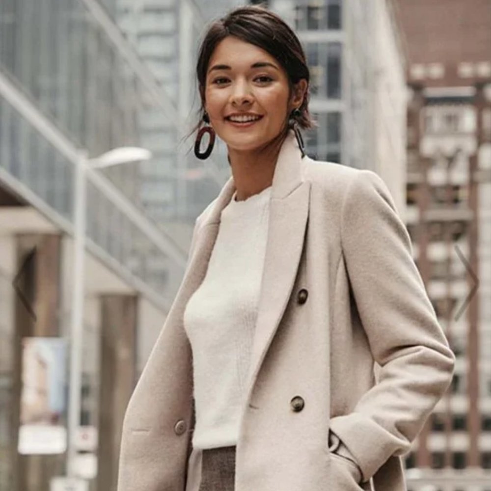Banana Republic Cream Wool Coat